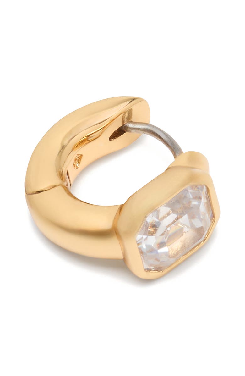 Kate Spade New York keep sparkling asscher huggies, Alternate, color, Clear/ Gold