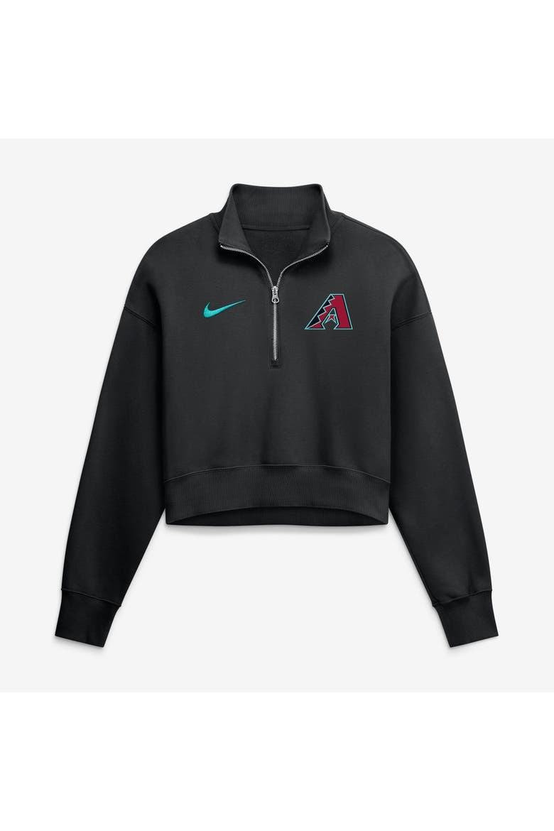 Women's Nike Black Arizona Diamondbacks Primetime Phoenix Fleece Half-Zip Sweatshirt, Main, color, Black