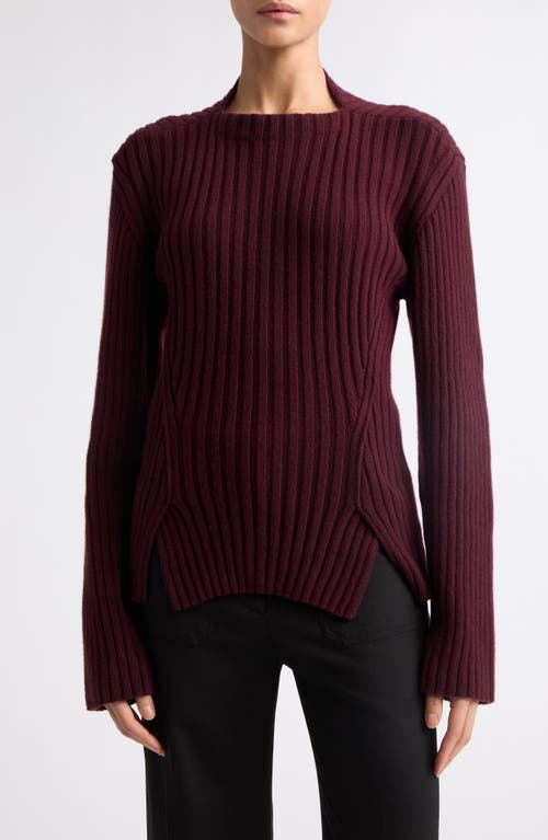 Victoria Beckham Rib Wool & Cashmere Sweater in Acai at Nordstrom, Size Large