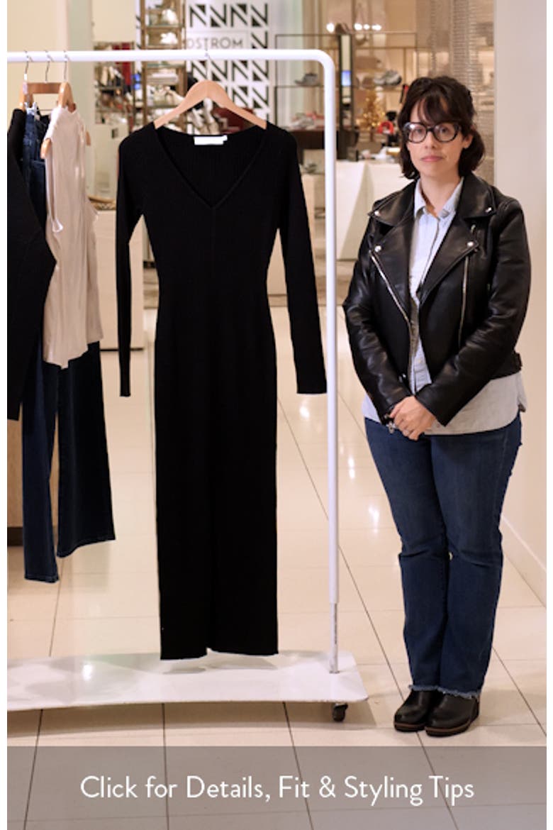 Glenda Long Sleeve Rib Sweater Dress video