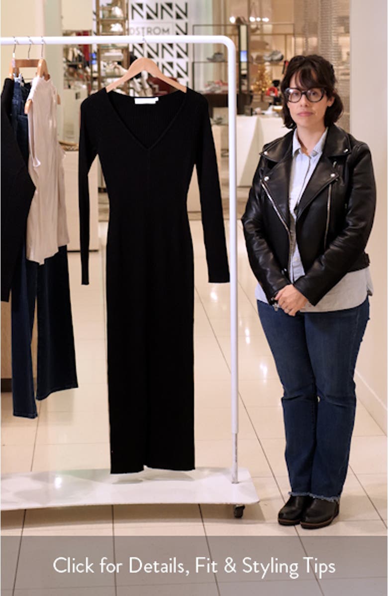 Glenda Long Sleeve Rib Sweater Dress, sales video thumbnail