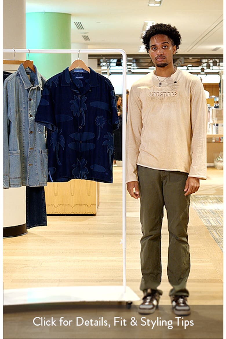 Destination Indigo Palm Tree Print Cotton Jacquard Camp Shirt video