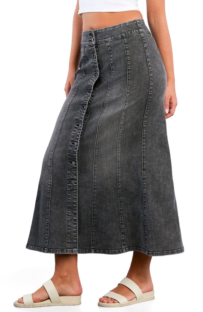 Wash Lab Denim Stretch Denim Maxi Skirt, Alternate, color, Soft Grey