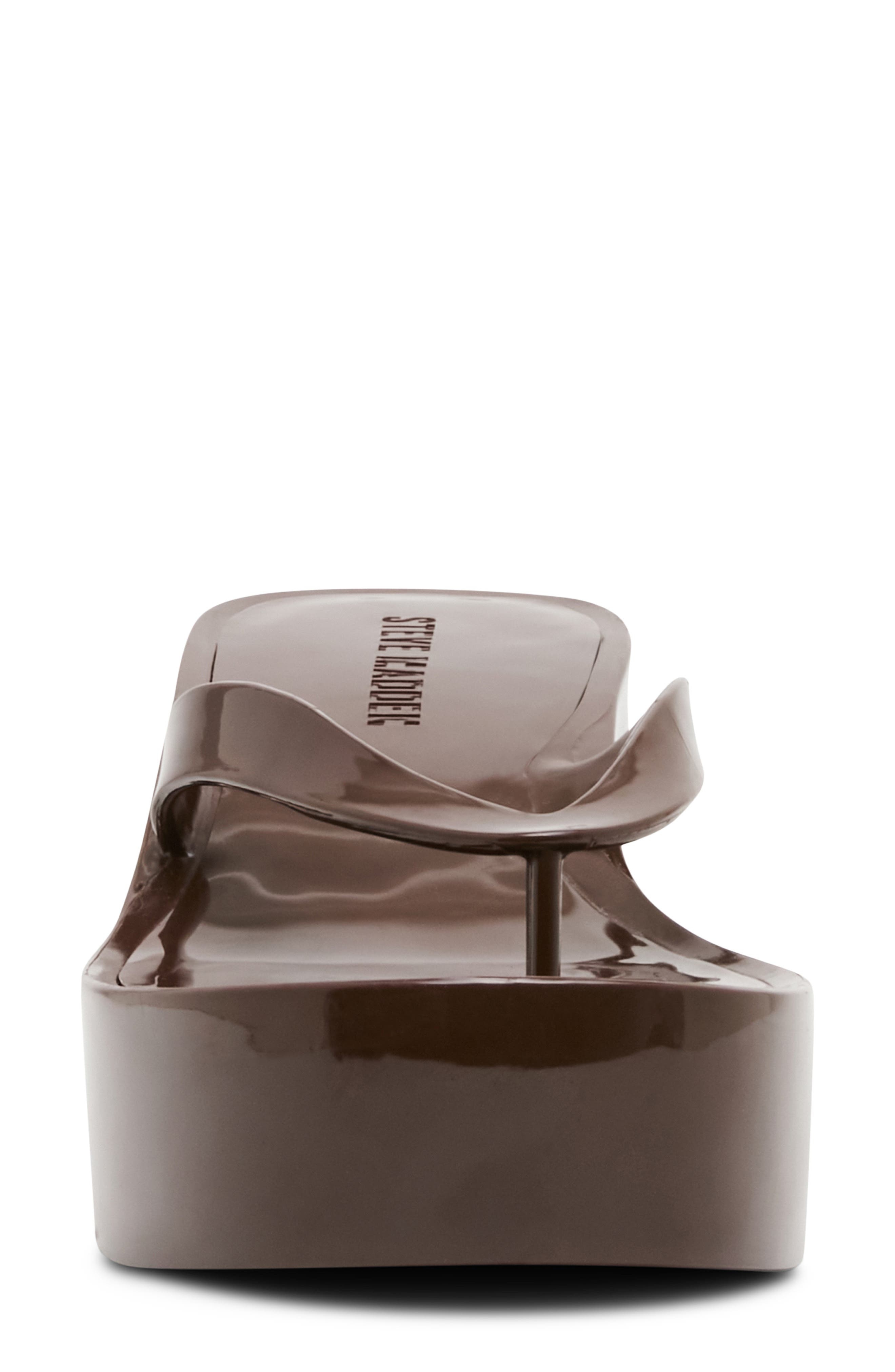 Steve Madden Jella Platform Wedge Flip Flop, Alternate, color, Dark Brown