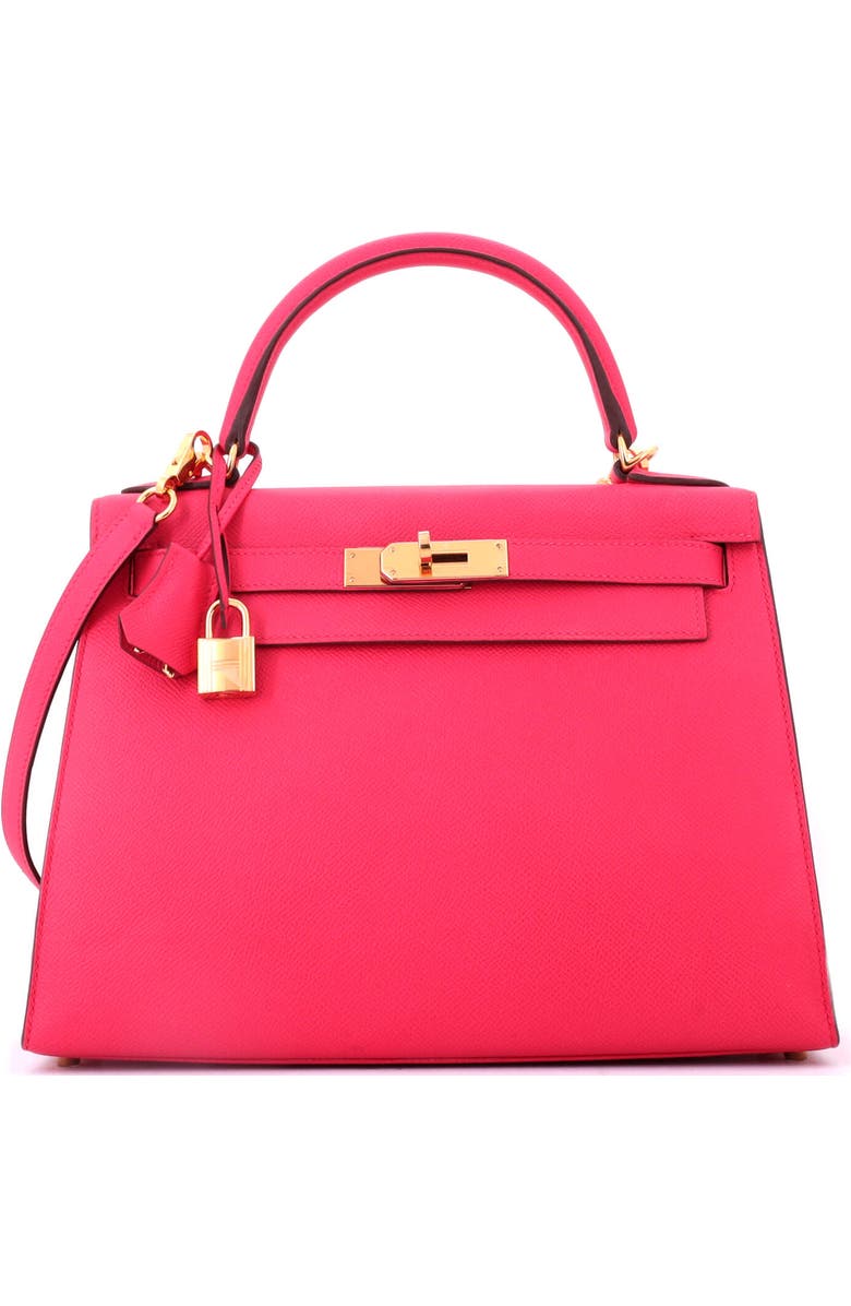 Pre-Owned Hermes Kelly Handbag Pink Epsom with Gold Hardware 28, Main, color, Rose Extreme