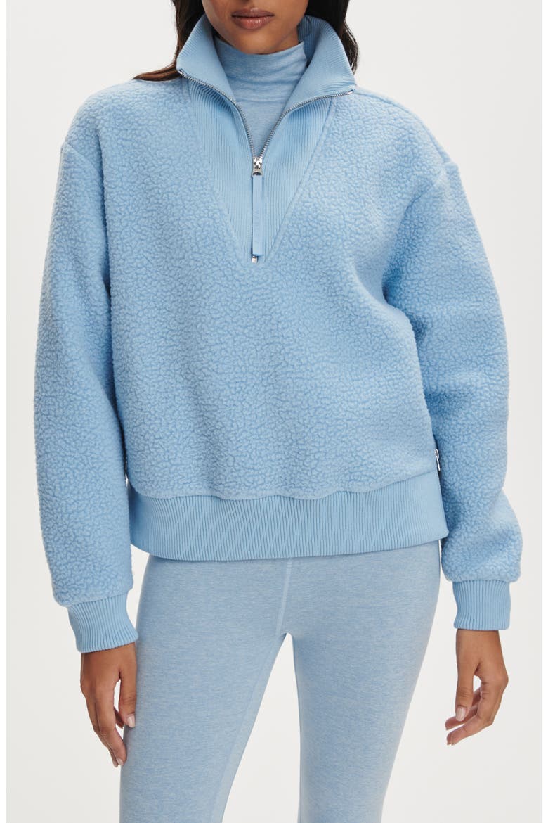 Jaylin High Pile Fleece Half-Zip Pullover, Main, color, GLACIER BLUE