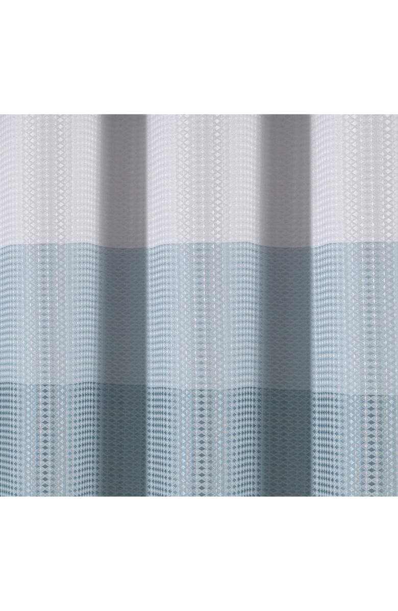 DAINTY HOME Shades Ombré Waffle Texture Shower Curtain, Alternate, color, Aqua