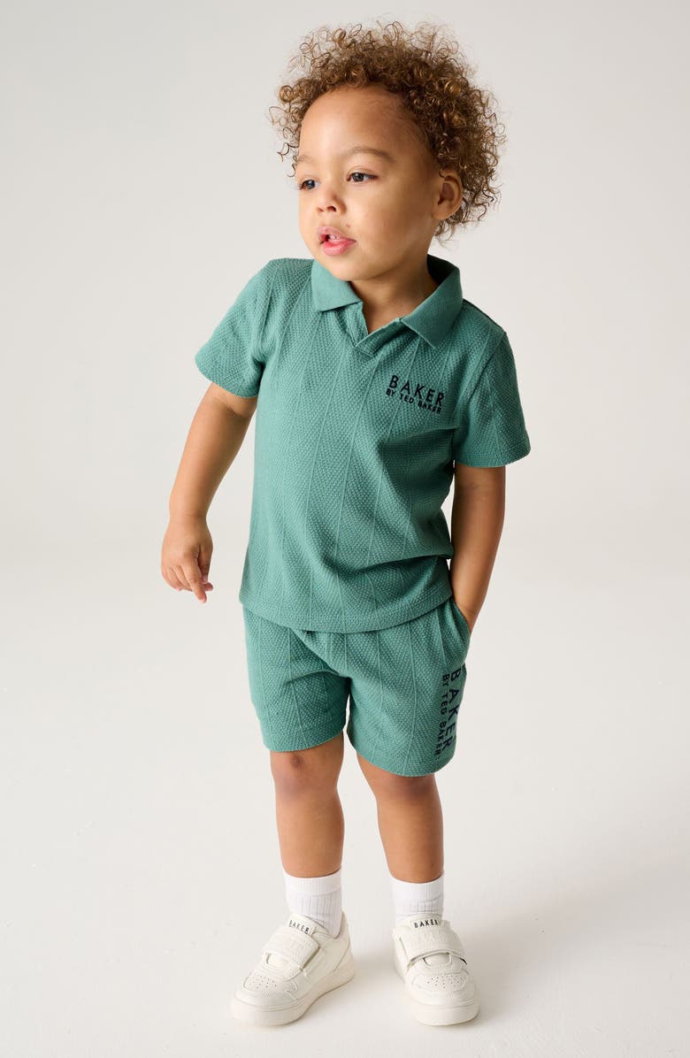 Baker by Ted Baker Kids' Logo Detail Textured Top & Shorts Set, Alternate, color,