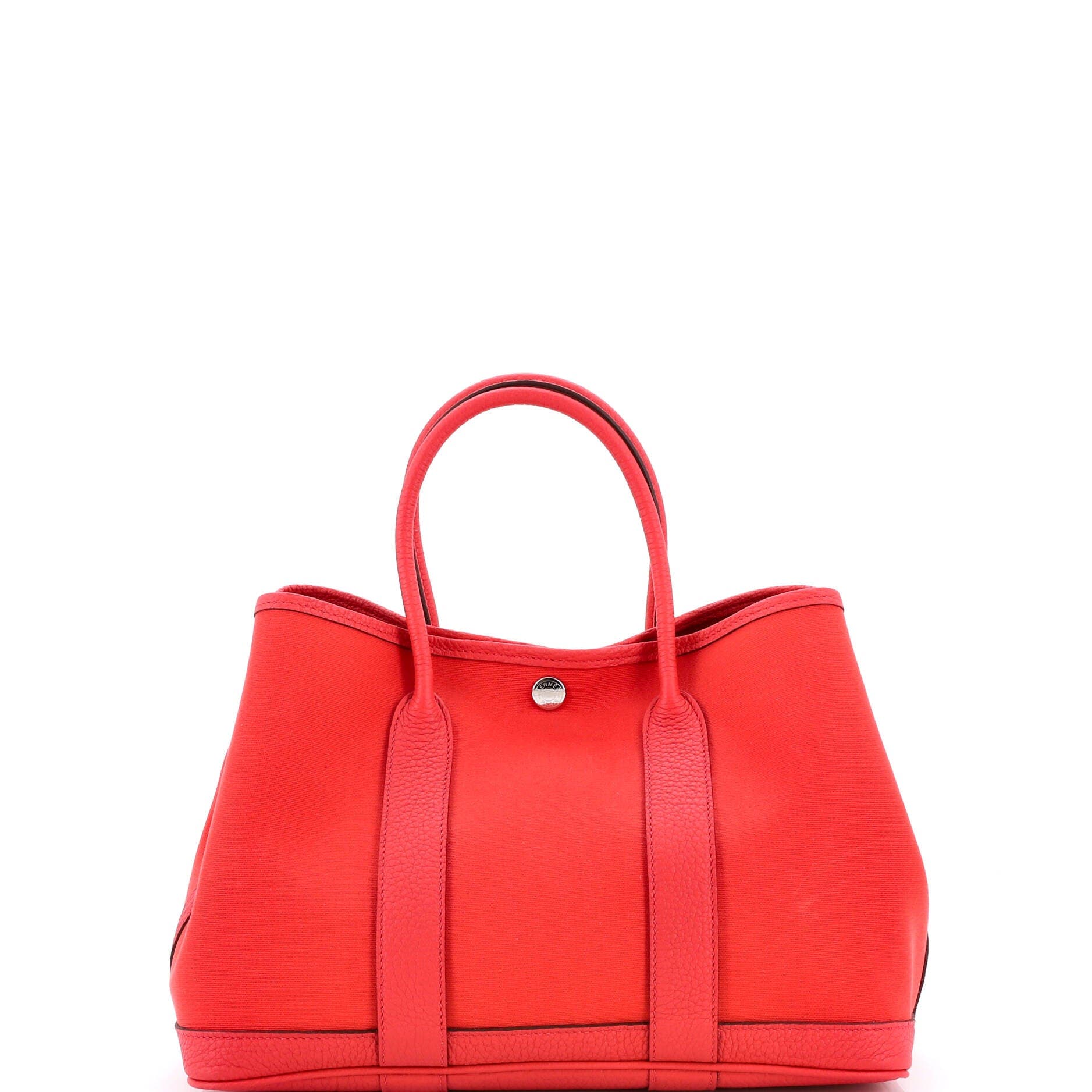 Pre-Owned Hermes Garden Party Tote Toile and Leather 30, Alternate, color, Bougainvillier