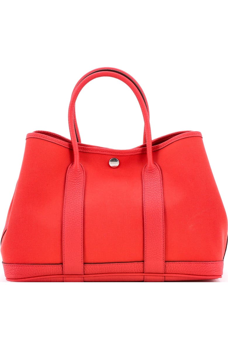 Pre-Owned Hermes Garden Party Tote Toile and Leather 30, Alternate, color, Bougainvillier