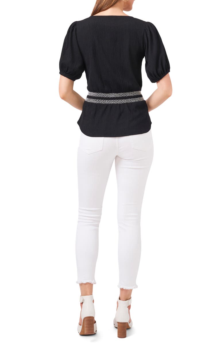 Vince Camuto Puff Sleeve Peplum Top, Alternate, color, 