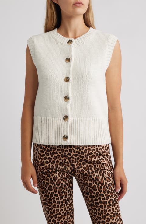 Button-Up Sweater Vest (Regular & Petite)