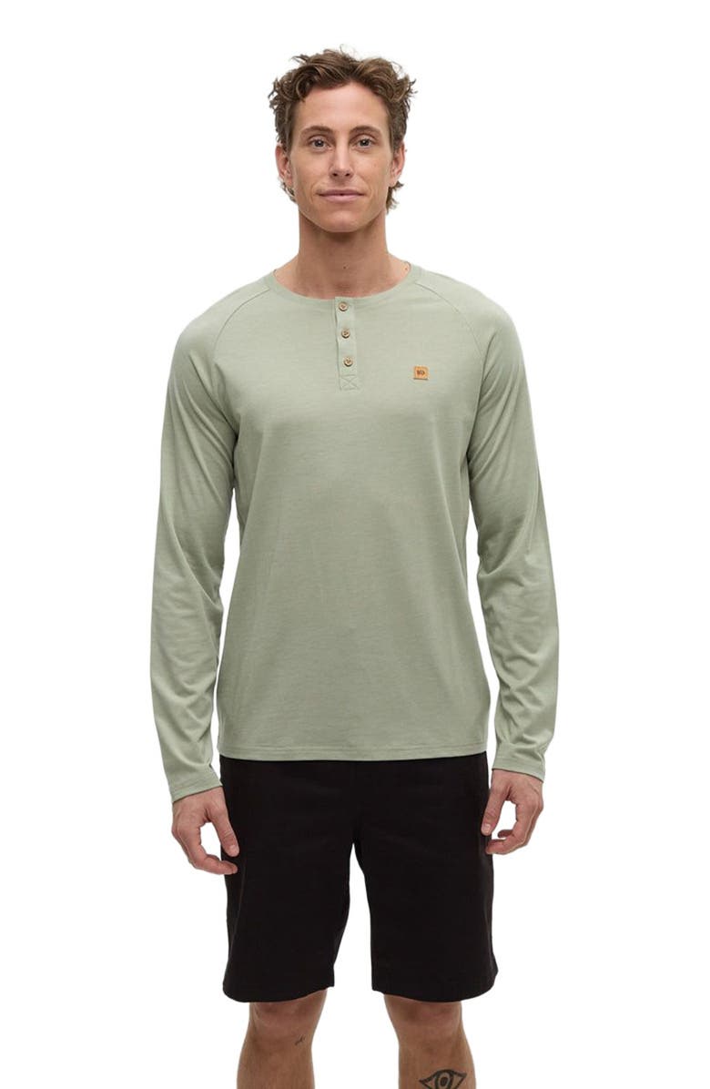 tentree Baker Henley Longsleeve, Alternate, color, Light Moss Heather