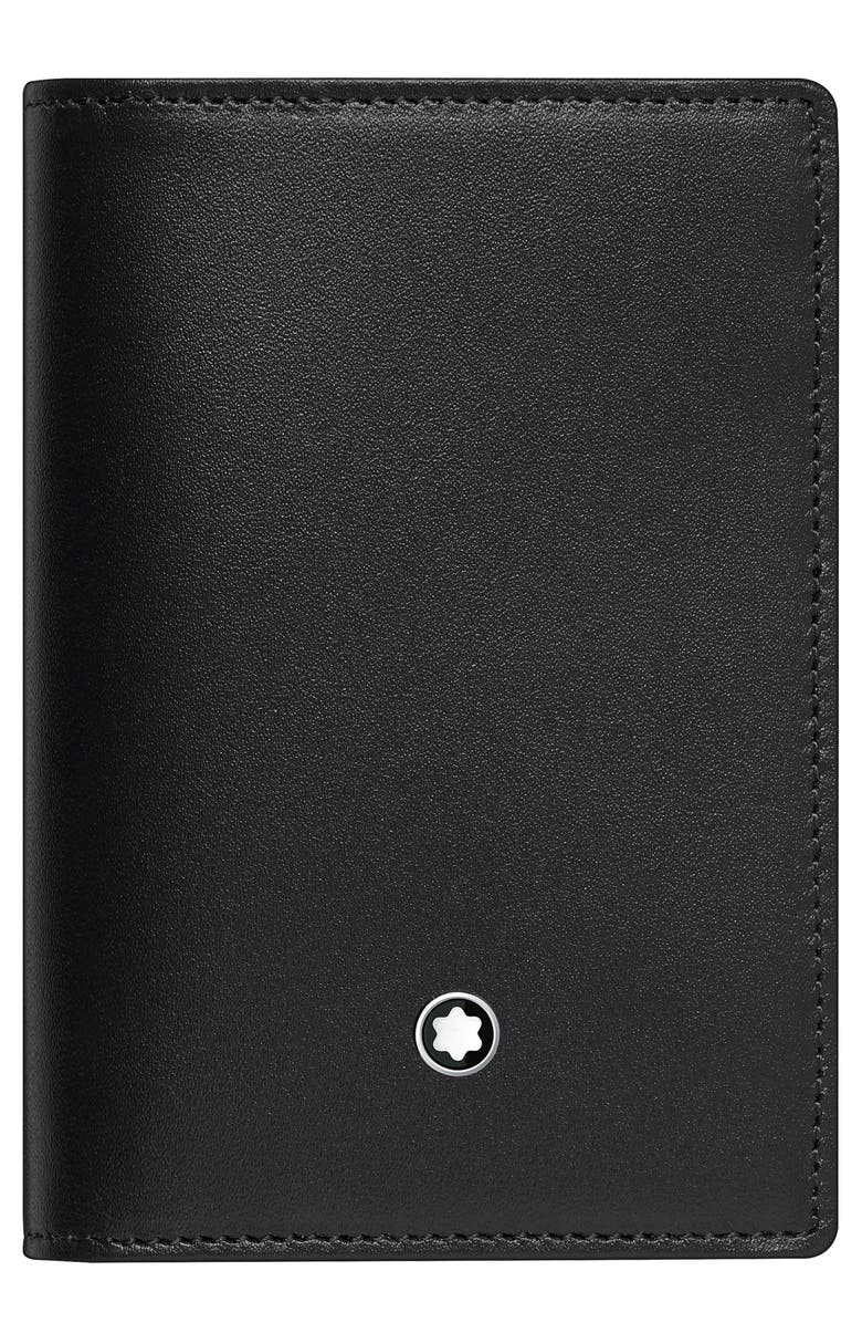 Montblanc Meisterstück Leather Business Card Holder, Main, color, 