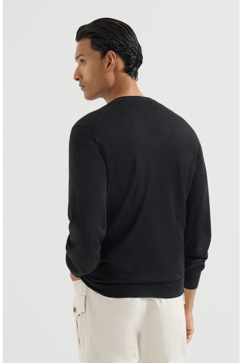 Cashmere and silk lightweight sweater, Alternate, color, Black