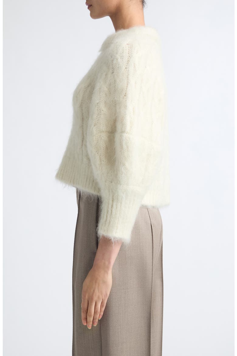 The Chalmers Cable Knit Mohair Blend Sweater, Alternate, color, IVORY