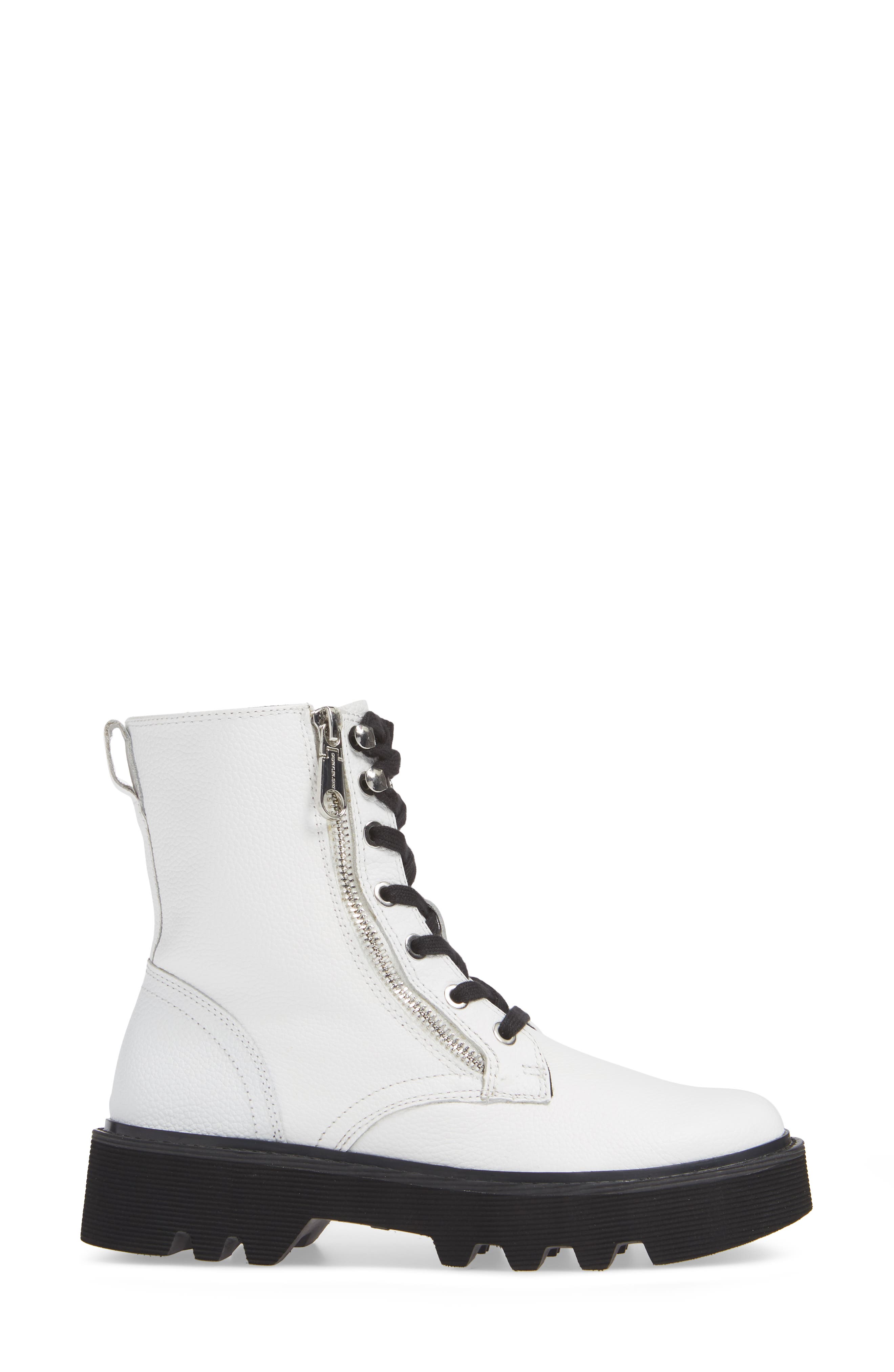 Diahne Combat Boot, Alternate, color, WHITE LEATHER