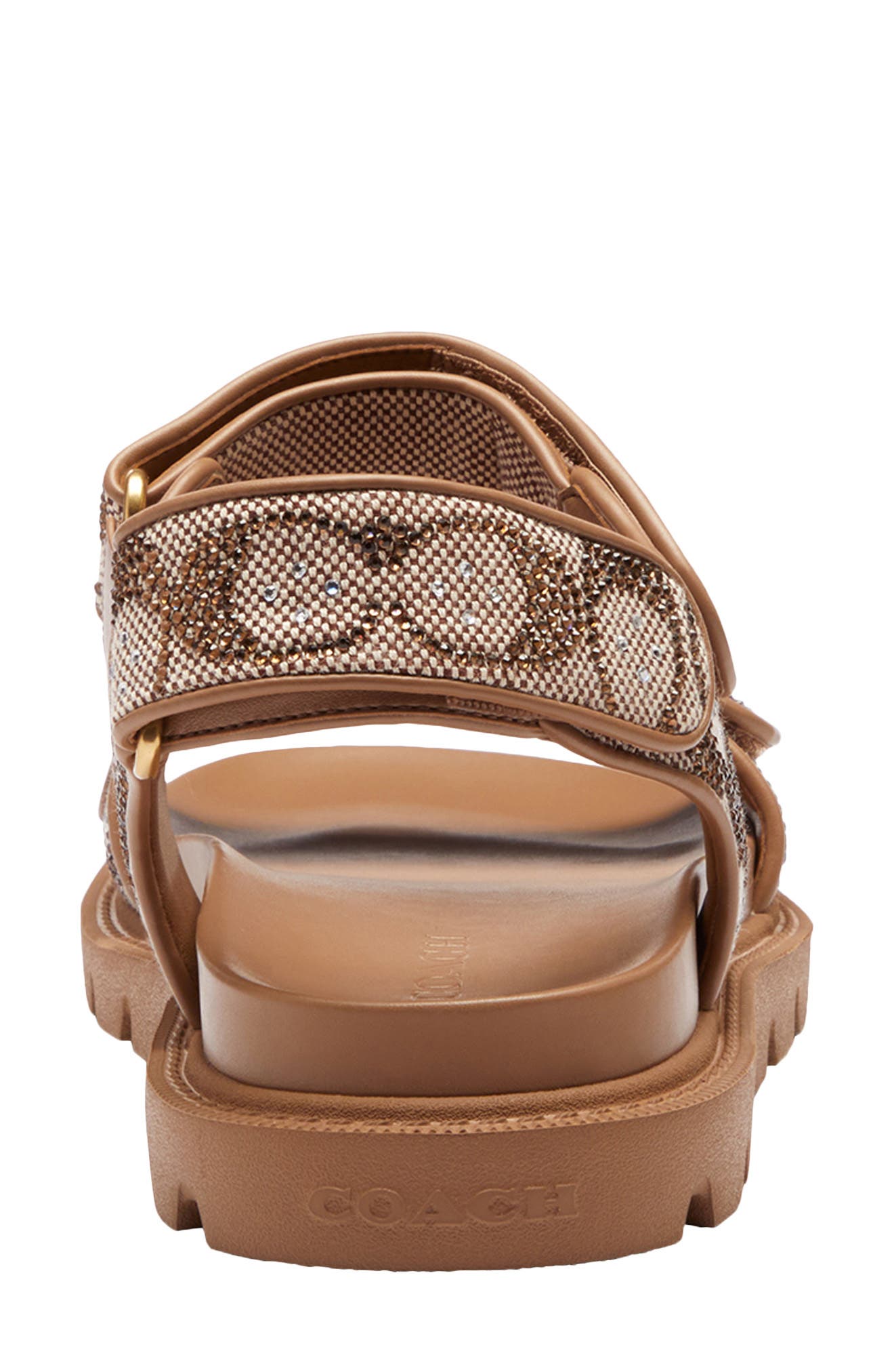 COACH Brynn Crystal Signature Canvas Sandal, Alternate, color, Tan