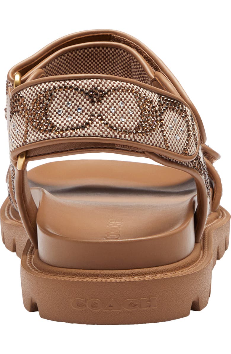 COACH Brynn Crystal Signature Canvas Sandal, Alternate, color, Tan
