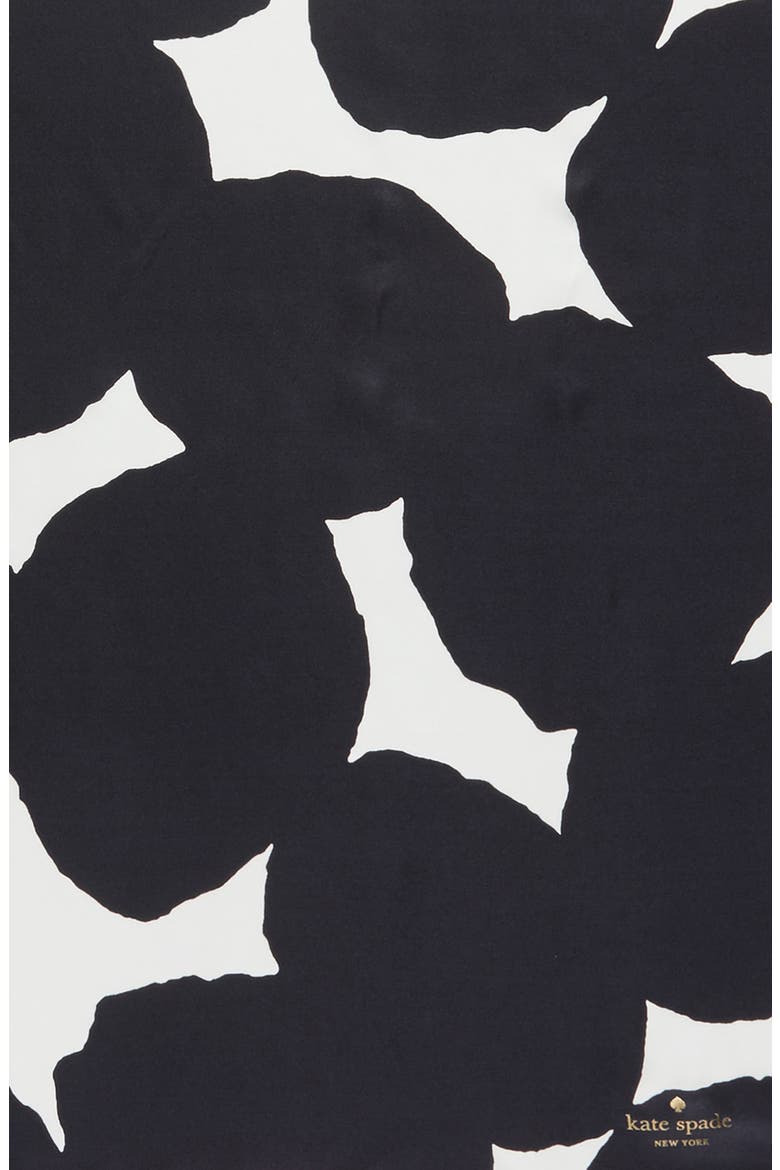 large dot square silk scarf, Alternate, color, BLACK