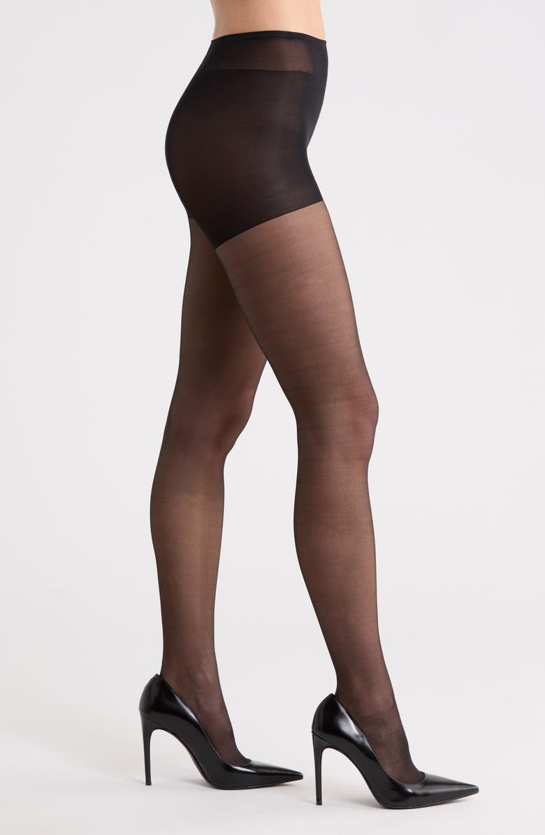 NORDSTROM RACK 2-Pack Sheer Control Top Pantyhose, Main, color, Caviar