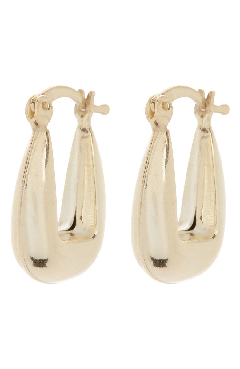 Argento Vivo Sterling Silver Square Chunky Hoop Earrings, Main, color, Gold