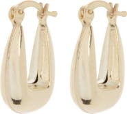 Argento Vivo Sterling Silver Square Chunky Hoop Earrings