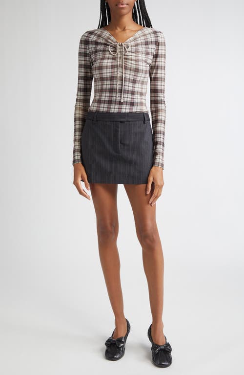Acne Studios Ina Pinstripe Wool Blend Miniskirt In Black