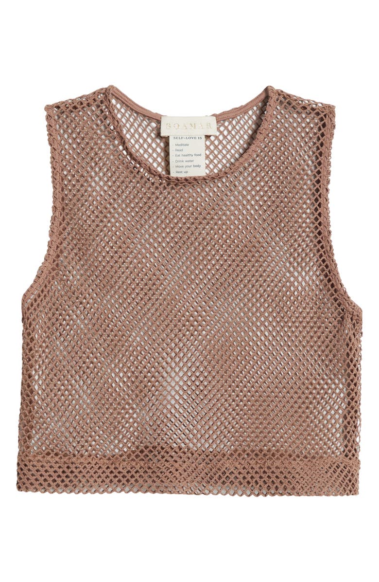 BOAMAR Filua Mesh Crop Top, Alternate, color, Coffee