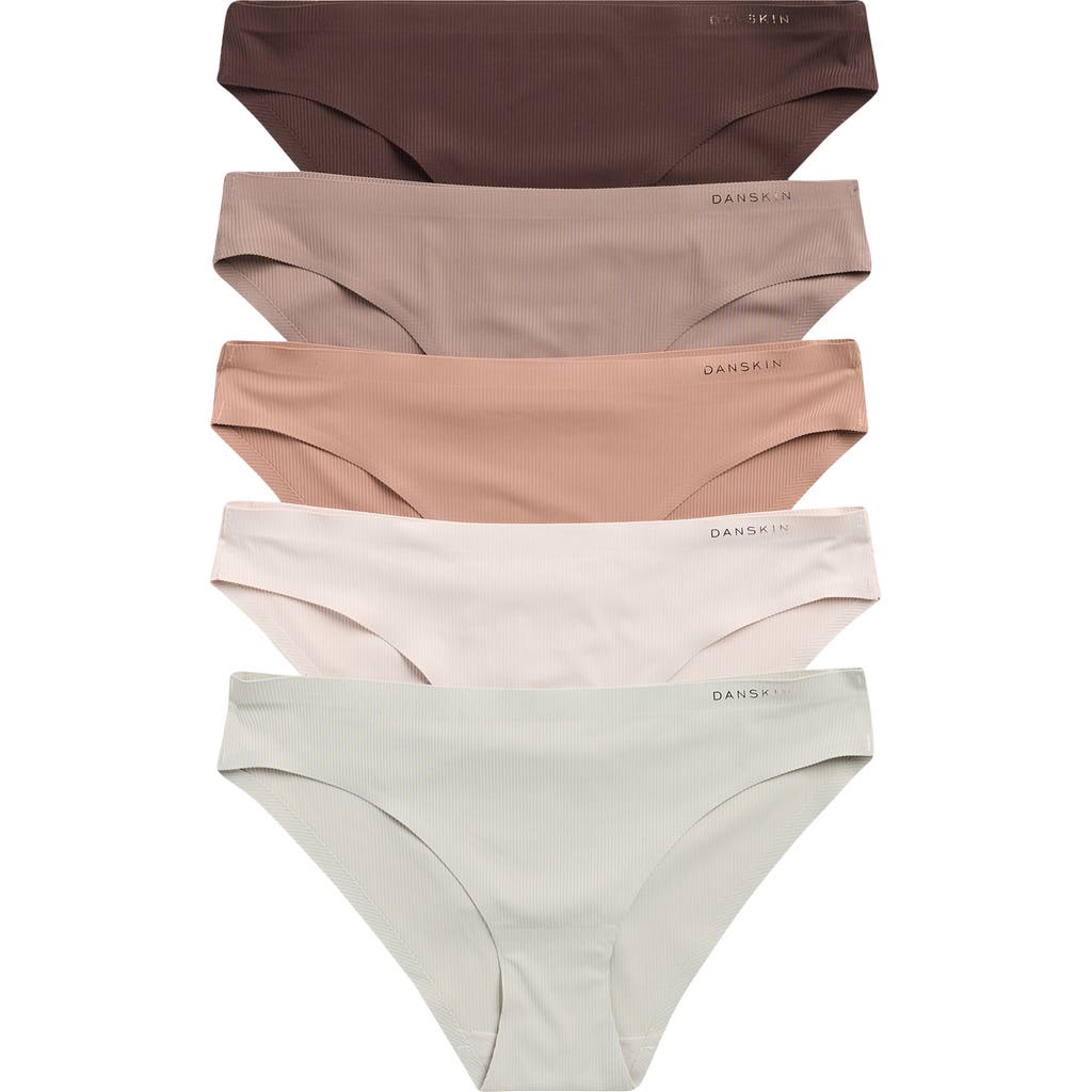 Danskin Assorted 5-pack Rib Microfiber Hipster Briefs