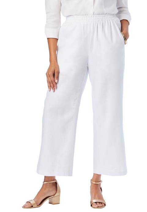 Wide Leg Linen Crop Pant (Plus)