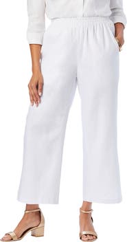 Jessica London Wide Leg Linen Crop Pant