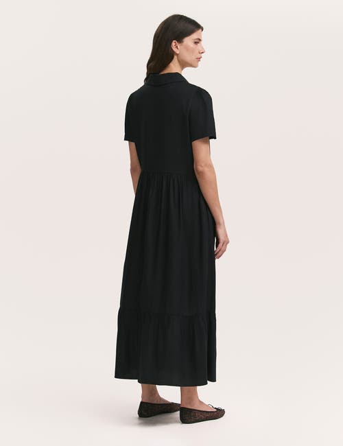 Finery London Orion Zip Front Midi Shirt Dress In Black