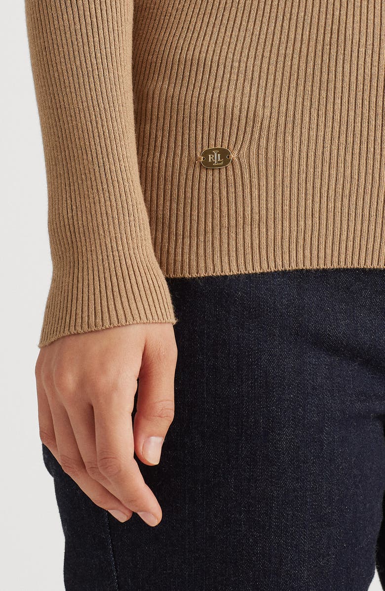 Lauren Ralph Lauren Ribbed Turtleneck Sweater, Alternate, color, Classic Camel