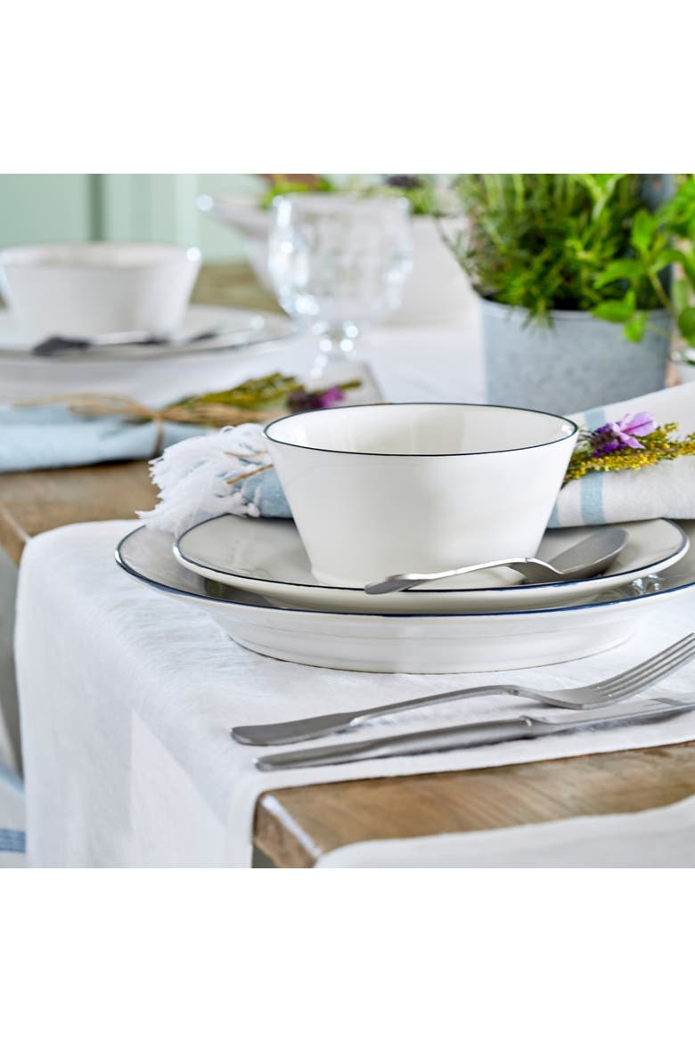 Beja Set/6 cereal bowls, Alternate, color, White & blue