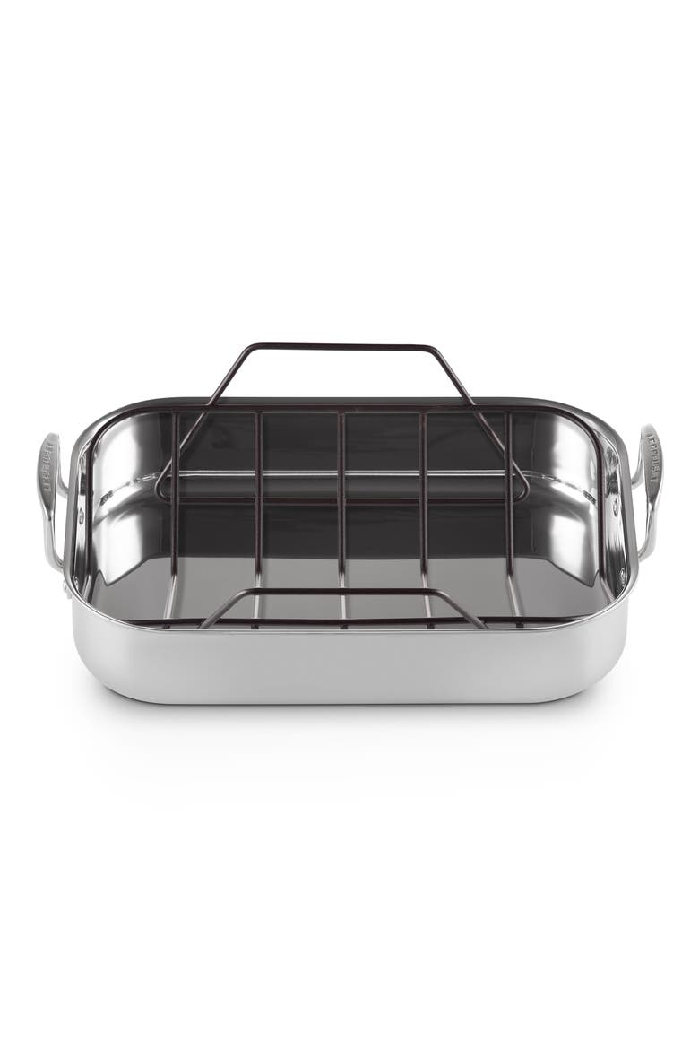 Classic Rectangular Roasting Pan & Rack, Alternate, color, SILVER