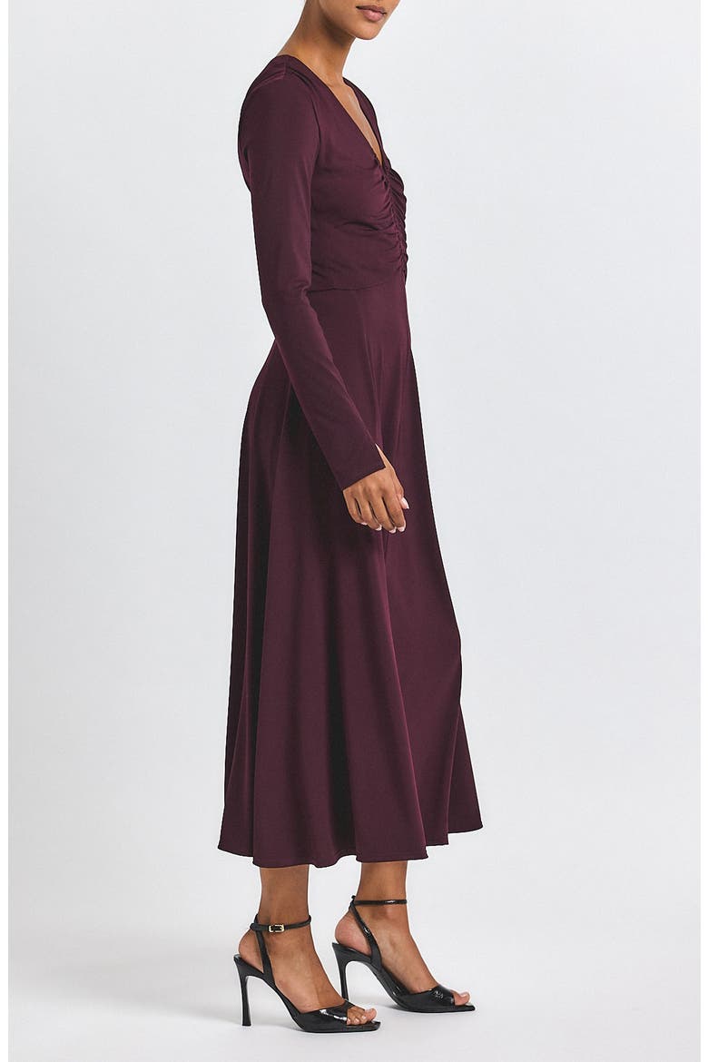 Isabella Long Sleeve Ruched Dress, Alternate, color, BLACK CHERRY