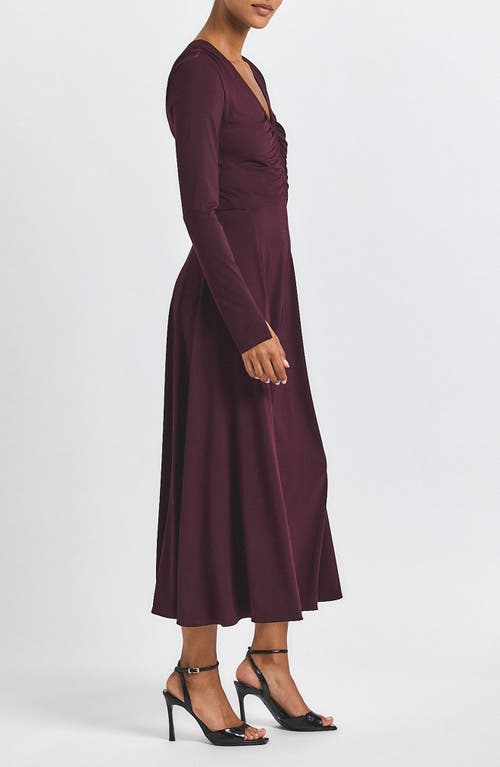Derek Lam 10 Crosby Isabella Long Sleeve Ruched Dress In Burgundy