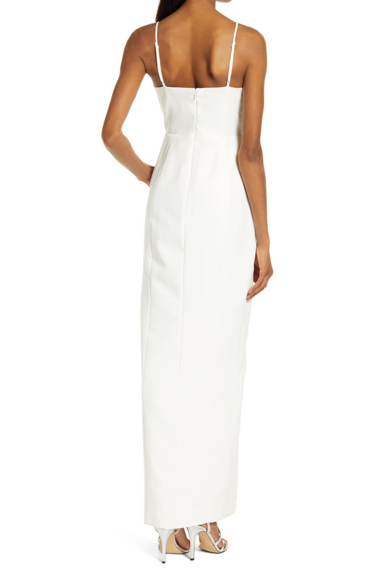 The Maisle Scuba Crepe Column Gown, Alternate, color, IVORY