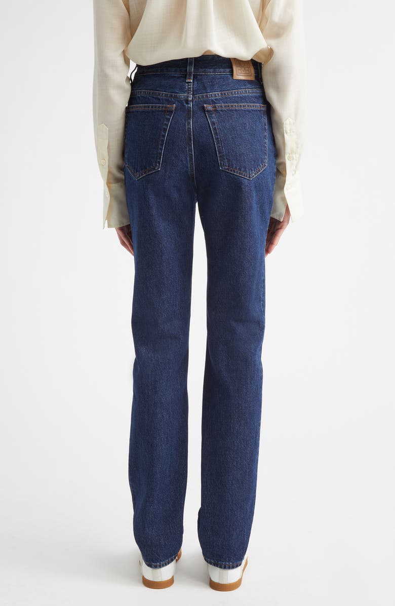 TOTEME High Waist Slim Leg Jeans, Alternate, color, Indigo