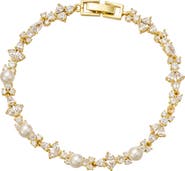 Untamed Petals Opulent Pearl and Crystal Bracelet