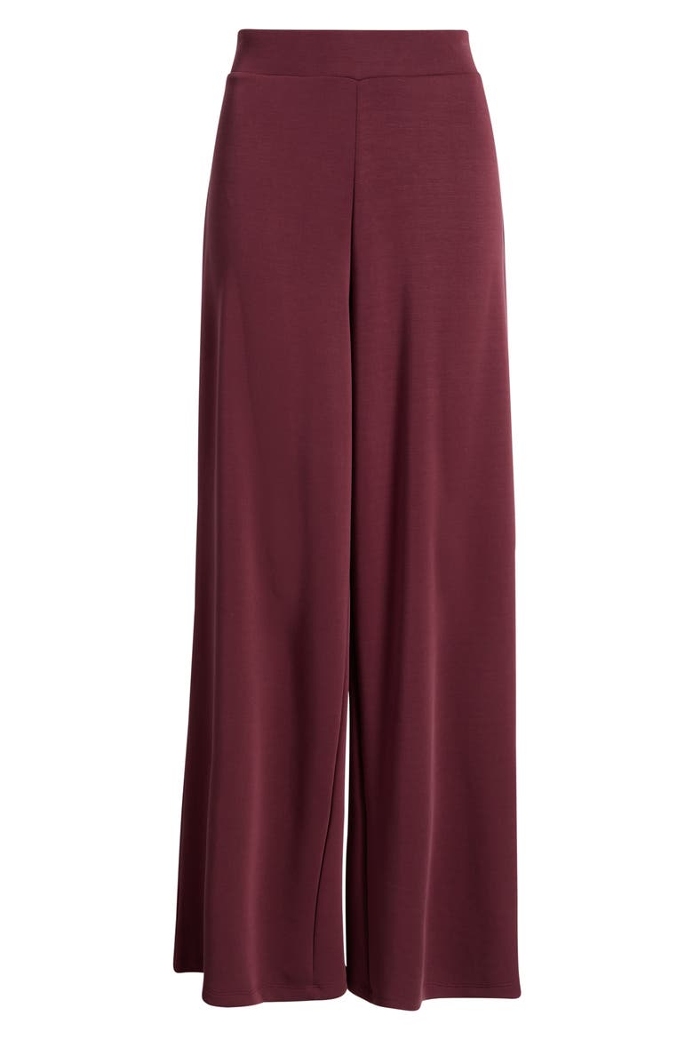Pull-On Wide Leg Pants, Alternate, color, BORDEAUX