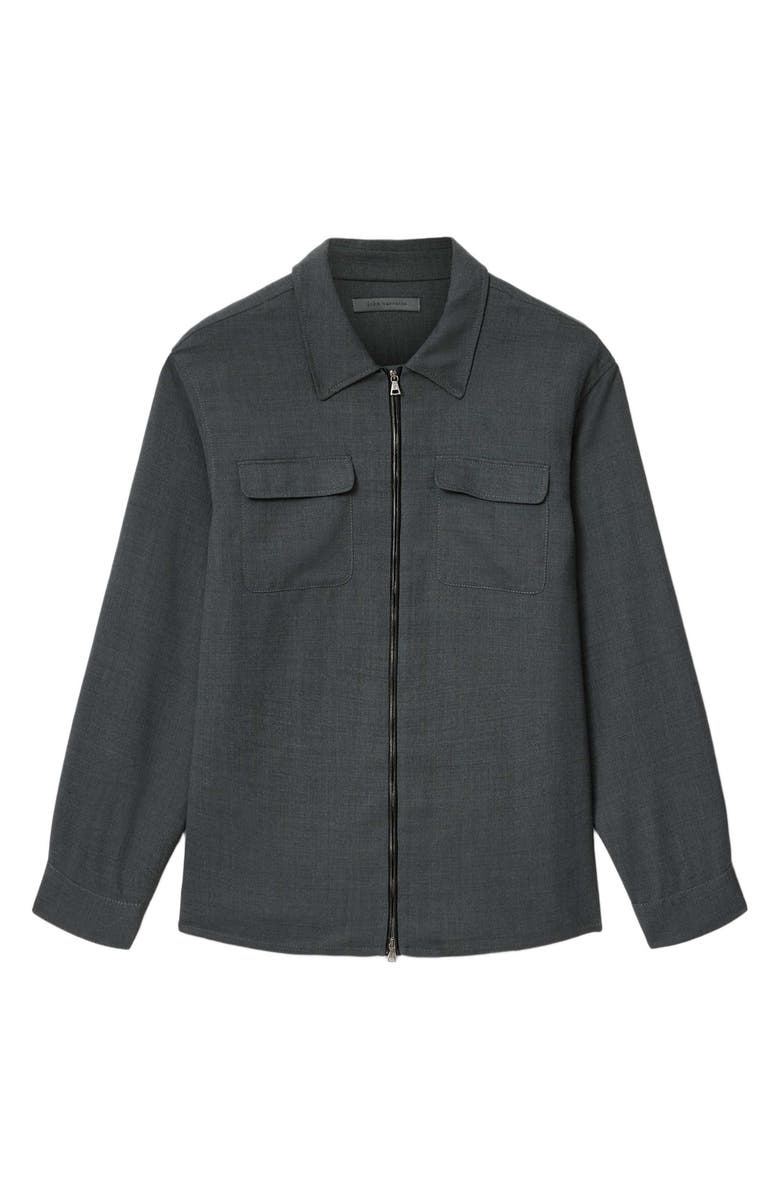 John Varvatos Julio Zip-Up Shirt Jacket, Alternate, color, Charcoal