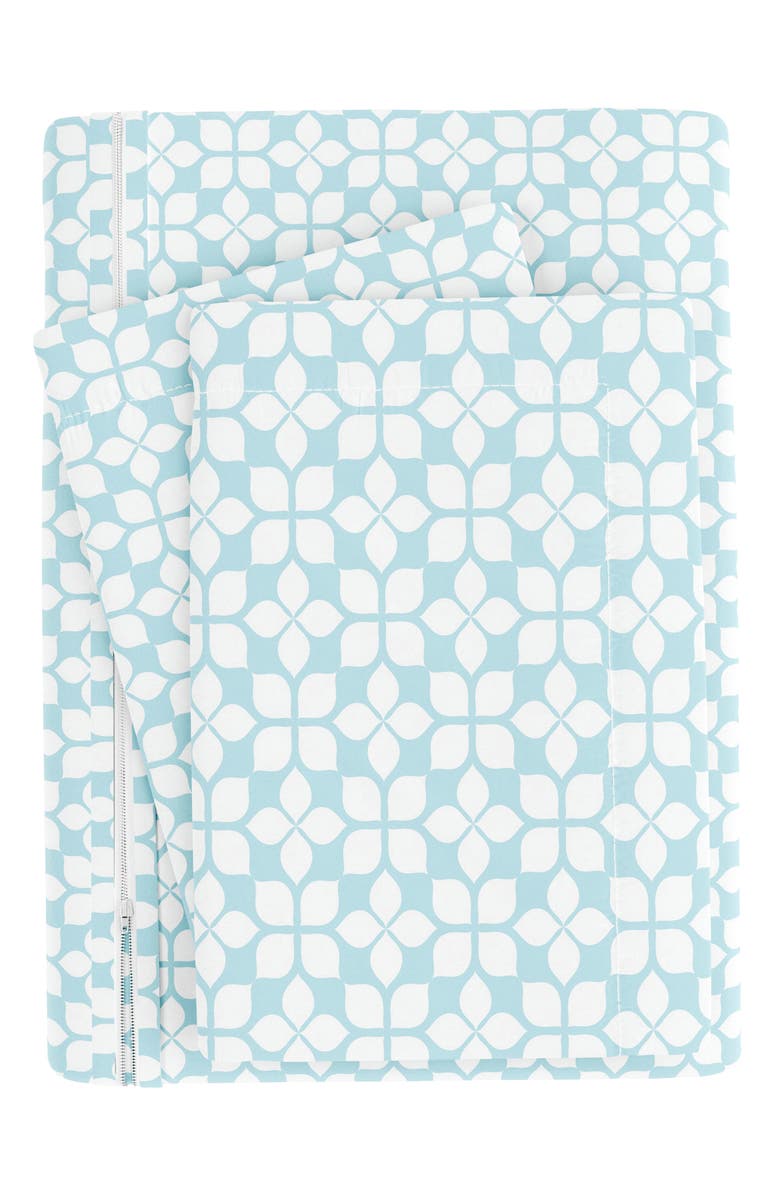 HOMESPUN HOME SPUN Premium Ultra Soft Starlight Pattern 3-Piece Duvet Cover Set, Alternate, color, Aqua