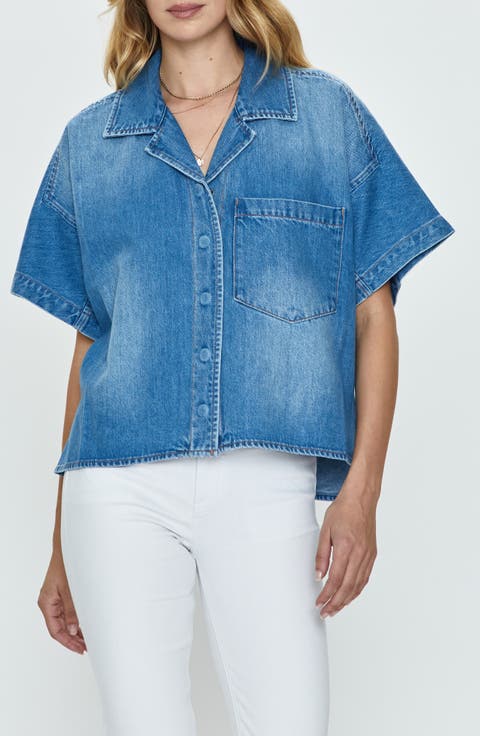 Della Denim Snap-Up Shirt