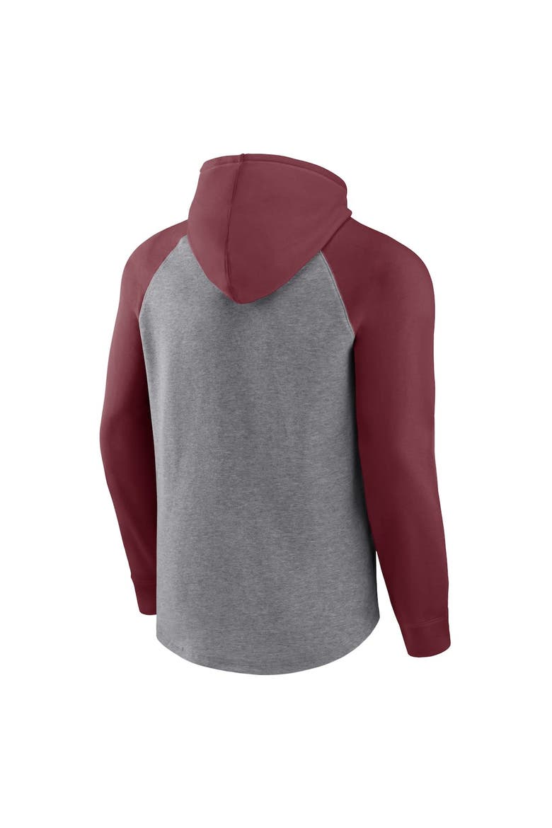 Men's Fanatics Branded Maroon/Heather Gray Minnesota Golden Gophers Wrap Up Raglan Pullover Hoodie, Alternate, color, Maroon