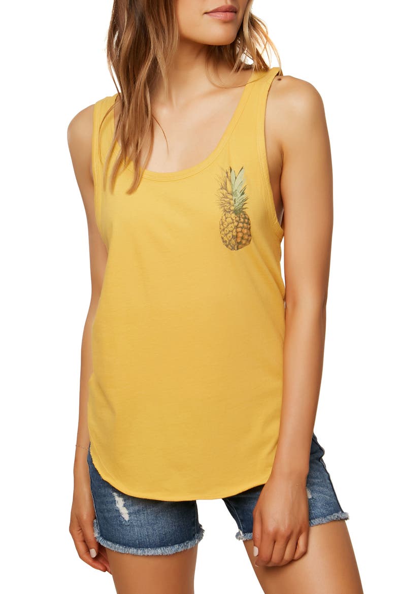 Halfsies Graphic Tank Top, Main, color, GOLDIE