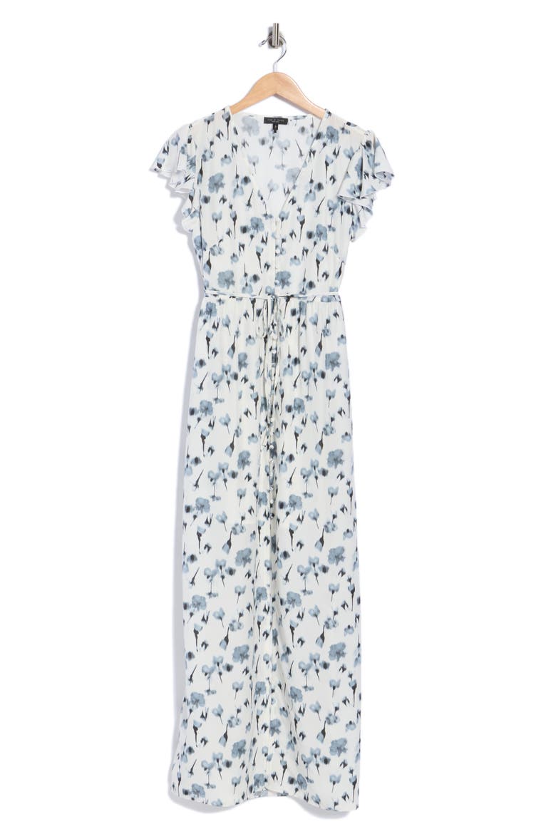 Raine Silk Blend Printed Maxi Dress, Main, color, WHTFLRL