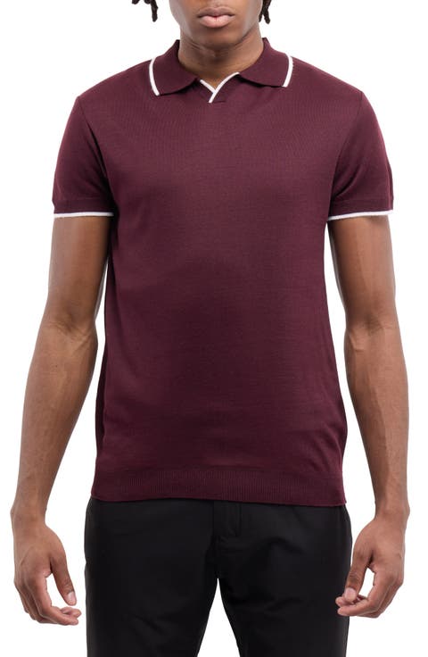 Short Sleeve Johnny Collar Polo Sweater