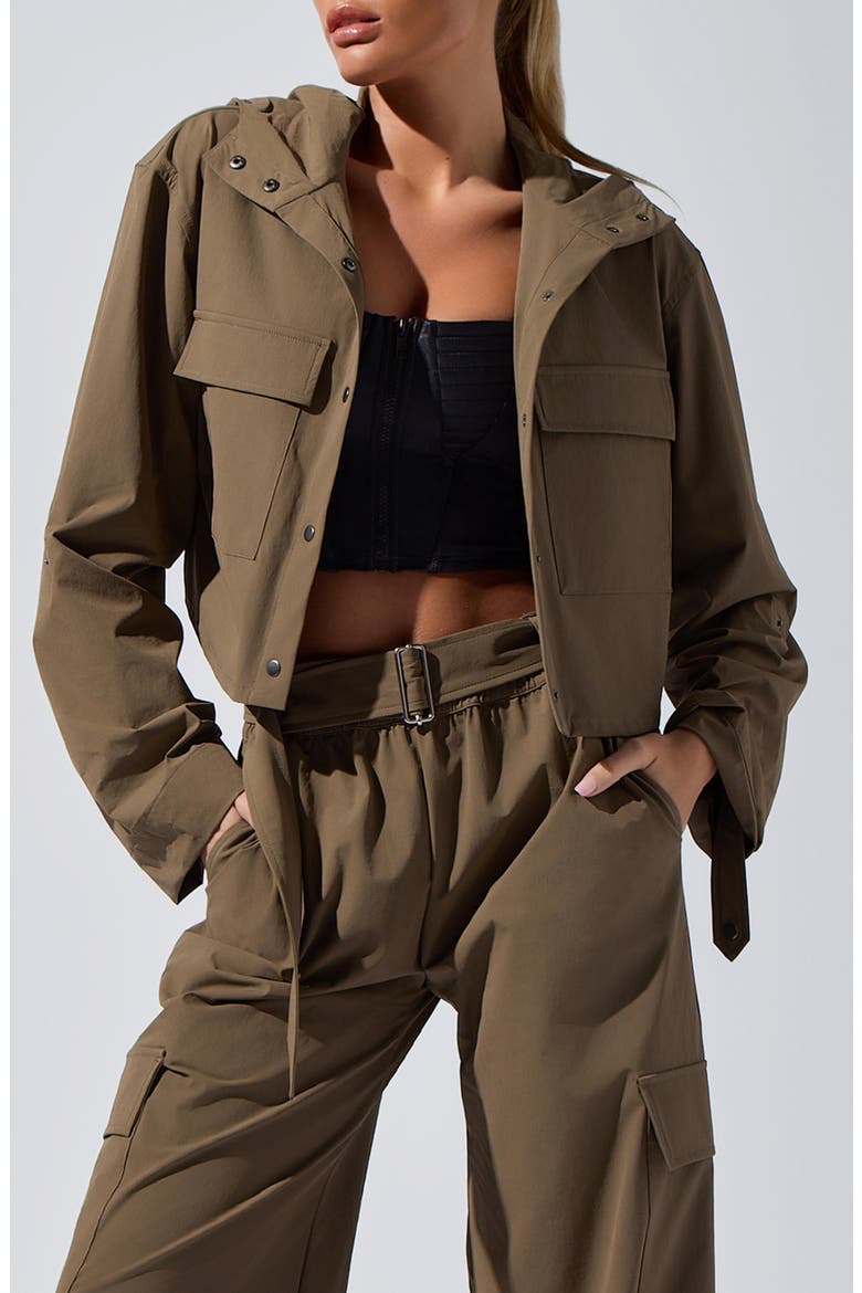 Ava Crop Performance Jacket, Alternate, color, SAFARI